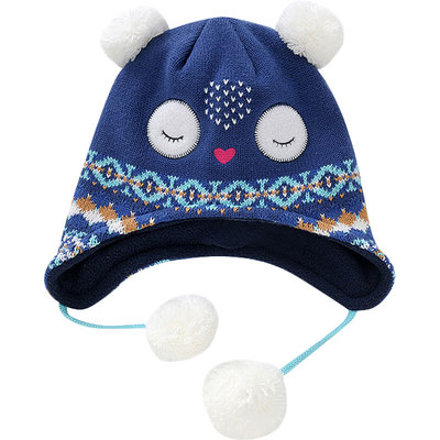 英氏儿童毛线帽护耳秋冬保暖防寒防风休闲潮流针织套头帽儿童围巾