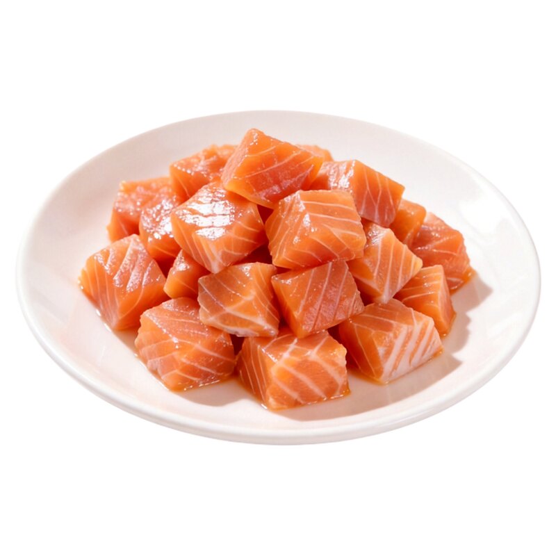 天蕴新疆三文鱼丁鱼肉丁去皮去刺虹鳟鱼日料生鲜非边角料水产日料