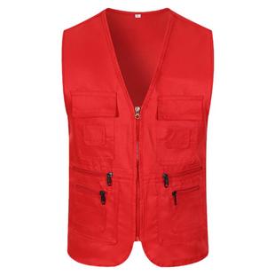 志愿者马甲定制logo摄影多兜口袋背心印字马夹男导演记者工装定做