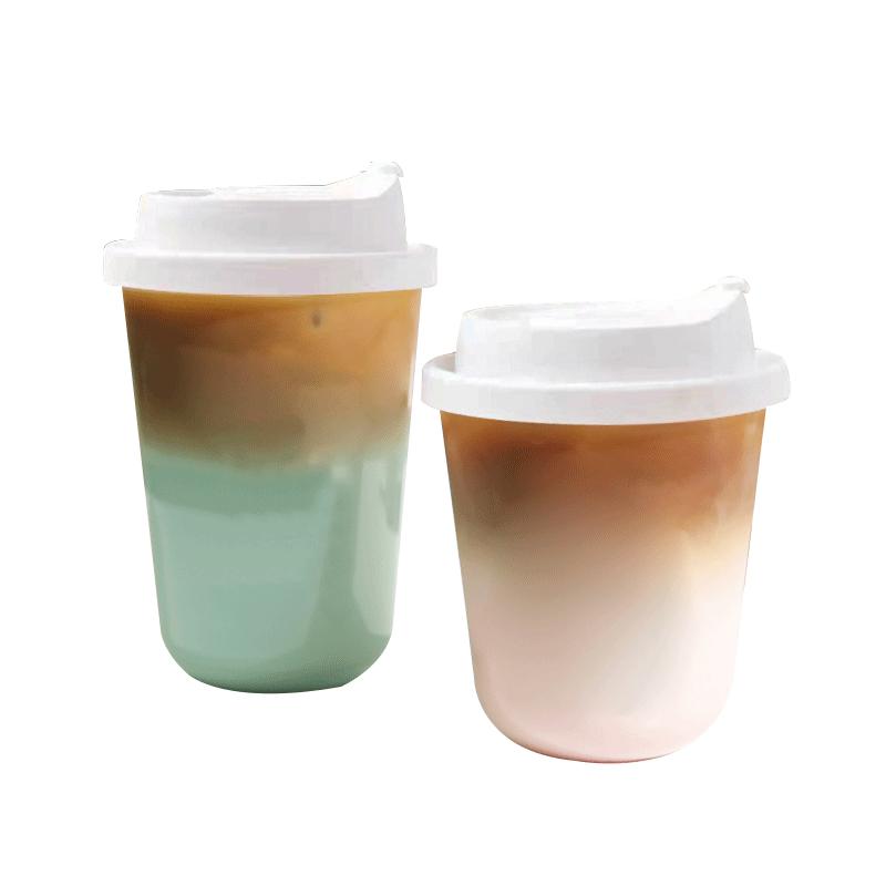 U型奶茶杯一次性PET杯