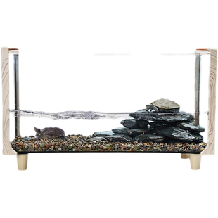 木纹乌龟缸超白玻璃鱼缸家用客厅饲养箱乌龟专用缸生态鱼龟混养缸