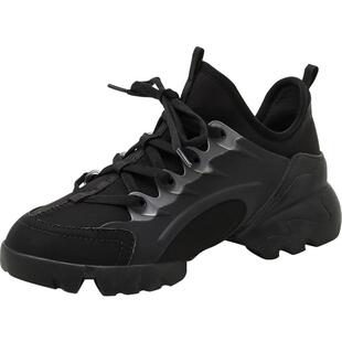 zhr老爹鞋厚底2025秋冬新款软底加绒女鞋休闲鞋黑色运动鞋子爆款