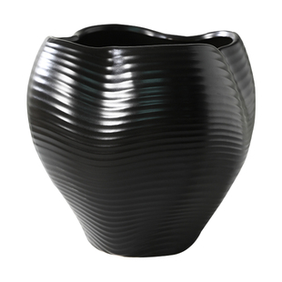 欧式高级感陶瓷花盆简约黑色装饰家居室内摆件蝴蝶兰蕙兰专用盆栽