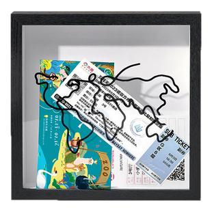 旅行票据收纳框门票储存盒旅行记录相框明信片收藏纪念相框收纳盒