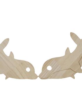 创意木质居家摆件大雁鲸鱼贴墙悬挂摆件床头客厅装饰原木定制工艺