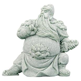 国潮青砂石关云长中式茶桌茶宠居家办公室装饰品送礼摆件假山造景