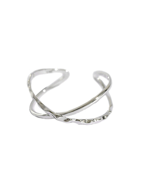 极简X形交叉S925纯银戒指女