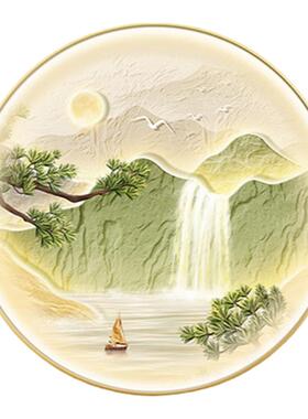 绿色奶油风流水生财玄关