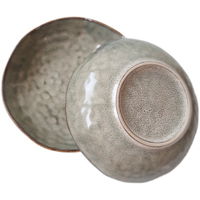 侘寂风餐具古朴日式菜盘牛排盘凉菜盘复古餐厅个性碗盘杯 微瑕