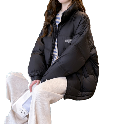 黑色短款外套唐狮立领