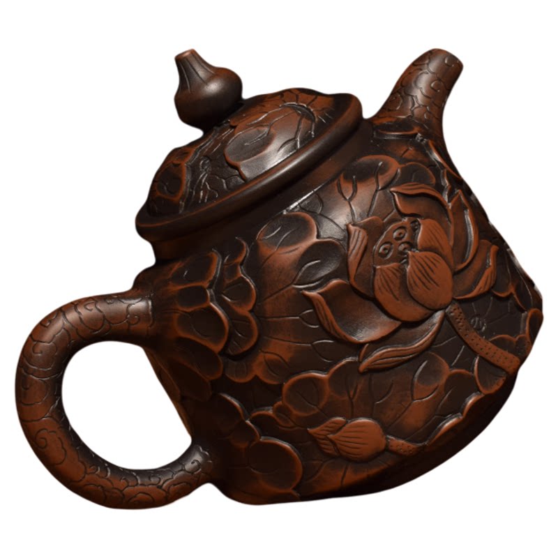 滇垚云南建水紫陶茶壶手工彩填