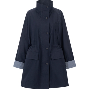 衣香丽影抽绳收腰风衣女中长款2026年春装新款韩系拼接休闲外套