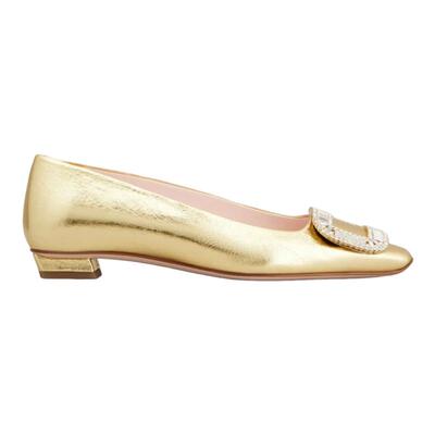 RogerVivier/罗杰维维亚女士芭蕾舞鞋羊皮水晶搭扣摩天高跟新款