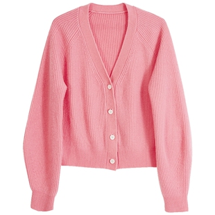 Lavinia女装春新款v领慵懒风亲肤羊毛多巴胺针织开衫O35Z111