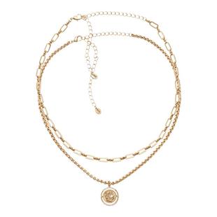 木兰 INCH EDITION 新款大富翁 女王硬币双层链饰项链饰品百搭