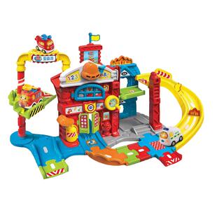 新品伟易达神奇轨道车声光拯救消防局消防车拼装拼接轨道玩具男孩