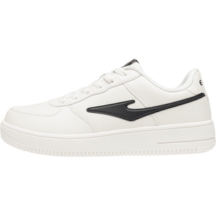 鸿星尔克官方旗舰店正品小白鞋男鞋皮面板鞋厚底百搭休闲鞋运动鞋