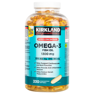 进口Kirkland柯克兰深海鱼油Omega3成人高含量浓缩可兰鱼油330粒