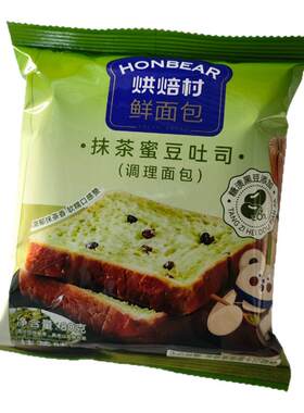 烘焙村抹茶蜜豆独立装吐司代餐