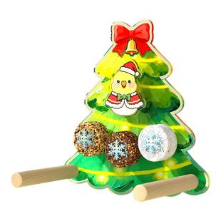 圣诞摇摇乐鹦鹉玩具鸟笼配件磨牙解闷自嗨互动啃咬鸟笼装饰挂件