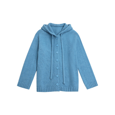 POET WONG【慵懒天赋】加厚羊毛长毛混纺松弛连帽毛衣秋冬厚外套