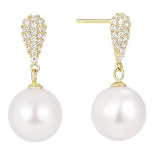 SHINE萱子饰品晨露珍珠耳环女耳钉圆脸耳饰爆款生日礼物