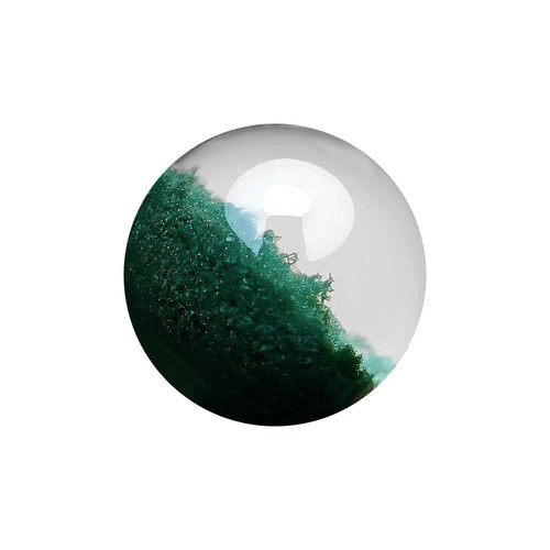 7A天然绿幽灵散珠 无孔聚宝盆圆单珠子水晶手串项链坠DIY饰品配件