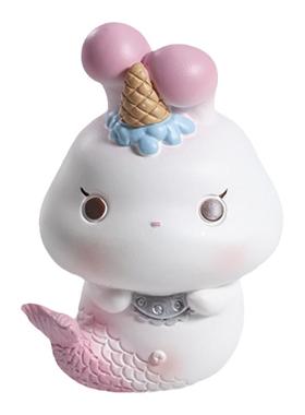 夏日冰激凌粉兔美人鱼摆件卡通可爱小精妙创意桌面装饰品生日礼物