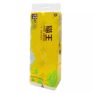 猫王卫生纸卷纸2000克实芯家用纸巾妇婴适用5层加厚型共2提24卷