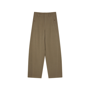 solighter 法式莱赛尔羊毛弯刀裤休闲裤女秋冬新款显瘦高腰长裤