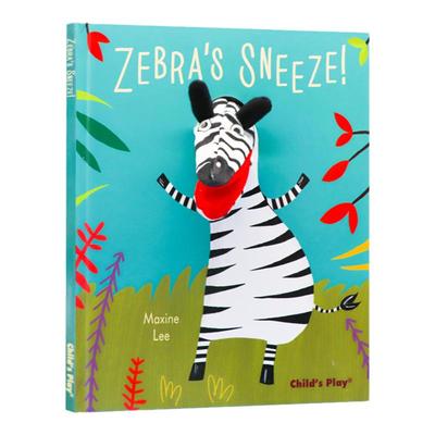 斑马的喷嚏 Zebra's Sneeze 手指偶书 英文原版绘本 英语启蒙低幼精装玩具书 趣味亲子互动游戏 Child's Play出品 finger puppet