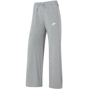 Nike耐克女裤冬新款卫裤休闲加绒直筒裤阔腿裤灰色长裤FB2728-063