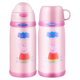 日本泰福高儿童保温杯带吸管两用宝宝水杯女防摔小学生幼儿园水壶