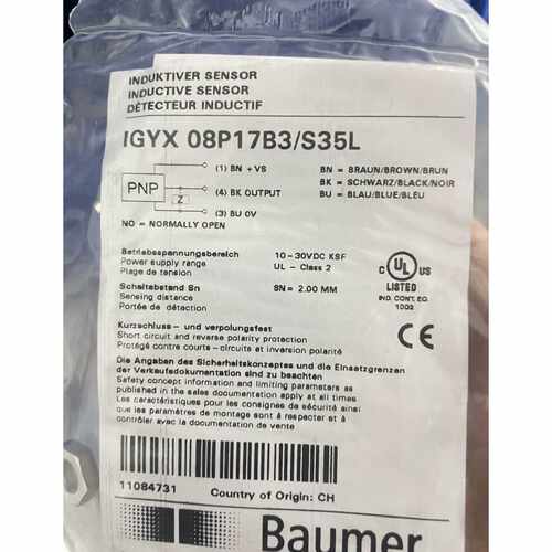议价Baumer 瑞士堡盟 接近开关IGYX 18P17B3/S35L全新原装现货