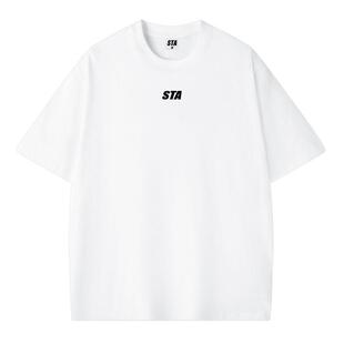 STA旗舰店基础简约短袖T恤男女美式潮牌重磅纯棉情侣oversize上衣