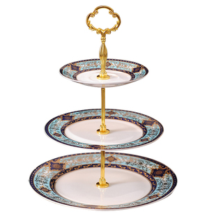 创意英式欧式下午茶点心架三层奢华水果盘果盘 客厅甜品台蛋糕架