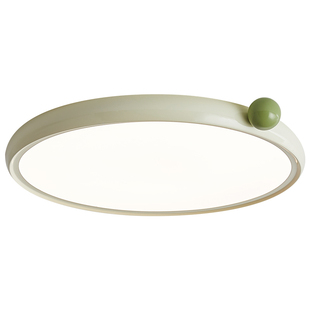 全光谱奶油风小奶豆卧室吸顶灯简约现代圆形超薄护眼儿童房间灯具