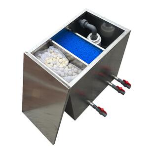 大型锦鲤鱼池鱼便分离干湿分离过滤盒 304不锈钢高效沉淀仓过滤箱