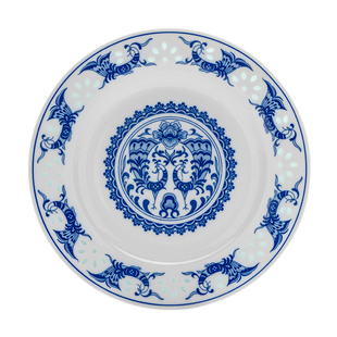 富玉陶瓷景德镇青花玲珑瓷盘子菜盘家用2026新款高颜值釉下彩餐具