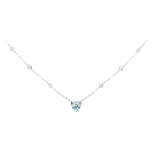 【情人节礼物】APM Monaco蓝色爱心925纯银项链女精致精致锁骨链