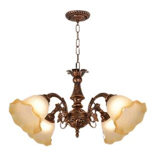 美式复古客厅吊灯中古风做旧灯具法式高档卧室灯新款民宿咖啡店