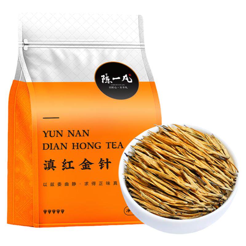 陈一凡 滇红金针 茶叶红茶 蜜香型新茶云南滇红工夫红茶袋装250g
