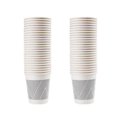 得力纸杯一次性家用办公室双层