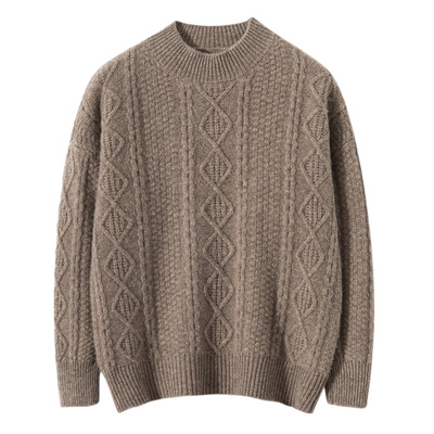 秋冬加厚麻花半高领女童毛衣新款洋气儿童针织打底衫毛线上衣