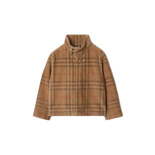 【新年礼物】BURBERRY儿童 格纹灯芯绒哈林顿外套 81092821