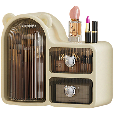 化妆品收纳盒桌面高级感梳妆台口红眉笔整理箱大容量护肤品置物架