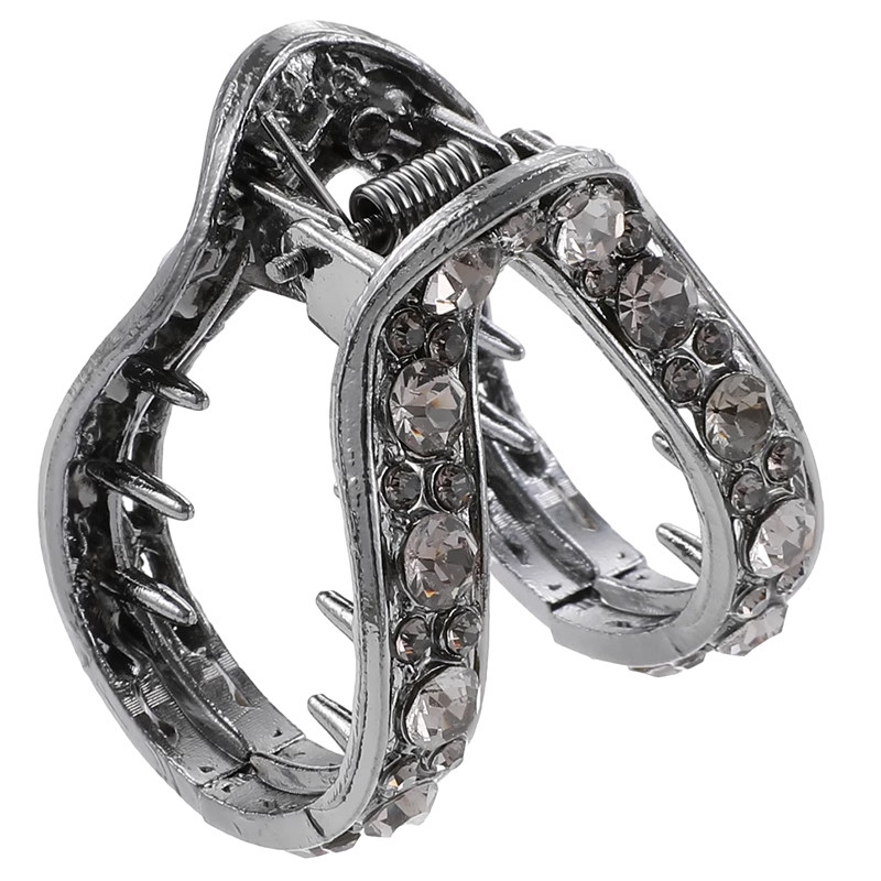 高马尾固定神器抓夹女后脑勺半扎发头饰高级感水钻发夹鲨鱼夹发卡