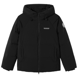 热风女士羽绒服2025年冬季新款中长羽绒服连帽运动风羽绒服外套