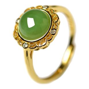 玉戒指女东海水晶玛瑙玉髓翡翠宝玉石碧玉猫眼散珠和田玉镶嵌戒指