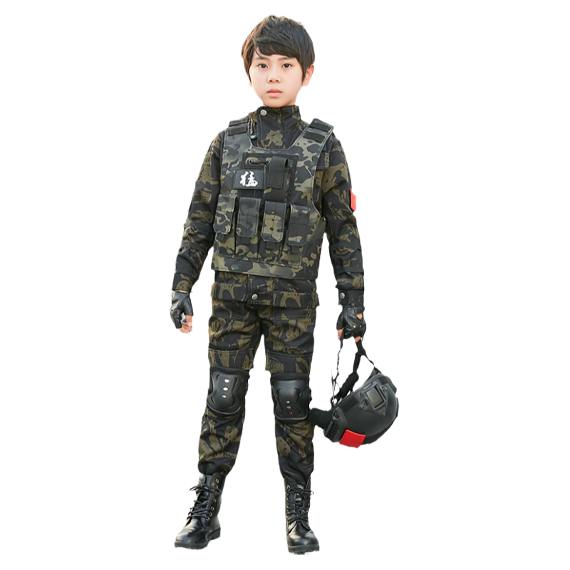 万圣节儿童迷彩服套装特种兵男童运动会表演服秋冬季长袖